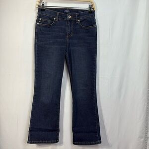 🌮 chaps, mid rise, crop kick medium blue great stretch jeans